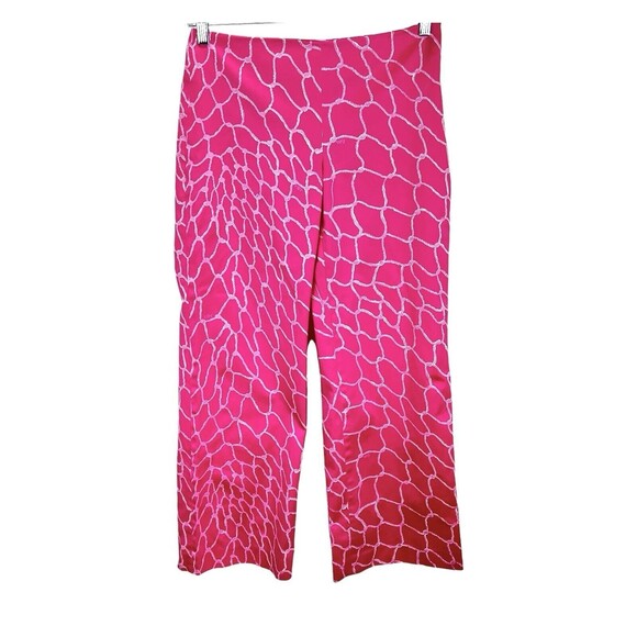 Lilly Pulitzer Wide Leg Pants SZ 8 Pink Rope Print Side Zip Falling Off the Grid - Picture 1 of 9